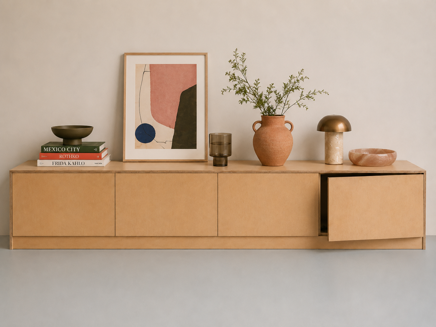 

Plywood cabinet with doors
