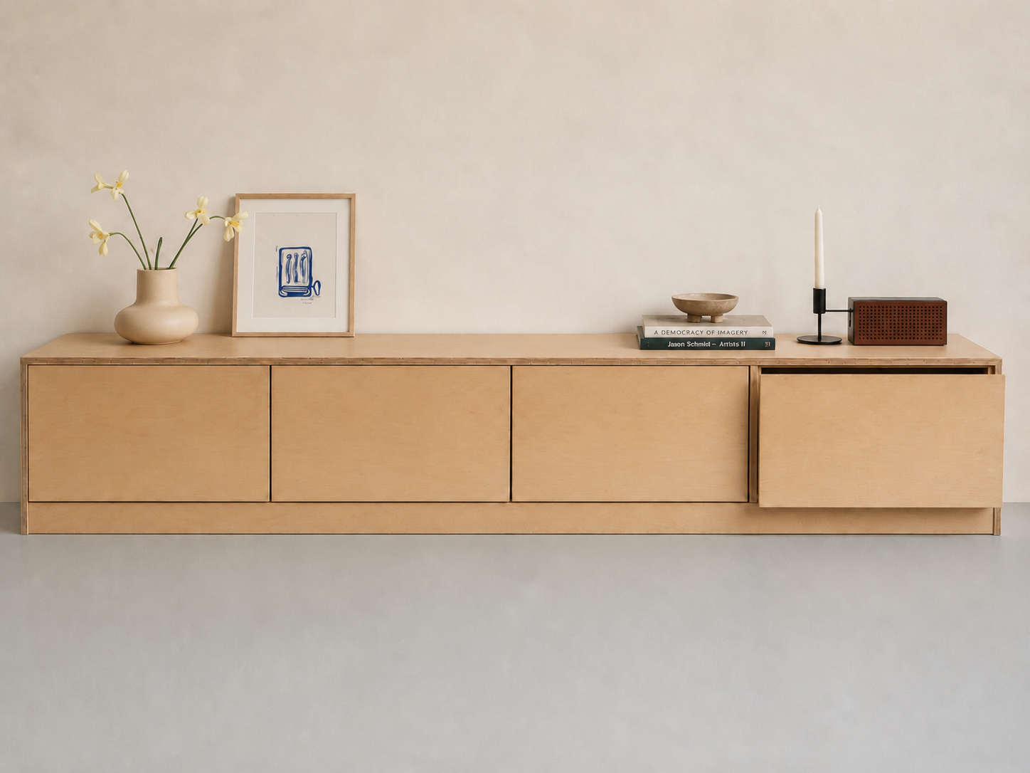 

Plywood cabinet with drawer front
